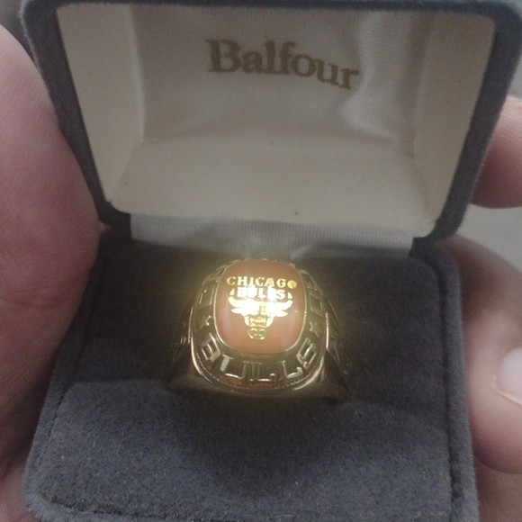 CHICAGO BULLS SIZE 12 MEMORABILIA 14K 3x GOLD PLATED NBA BASKETBALL RING BUNDLE - Picture 4 of 17